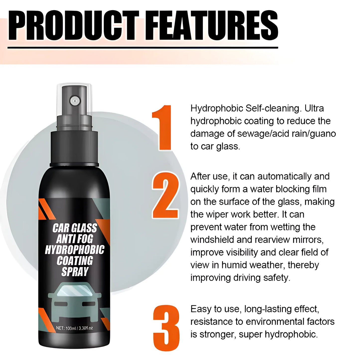Car Glass Anti- Fog Hydrophobic Coating Jumbo Pack (Buy 1 Get 1 Free)