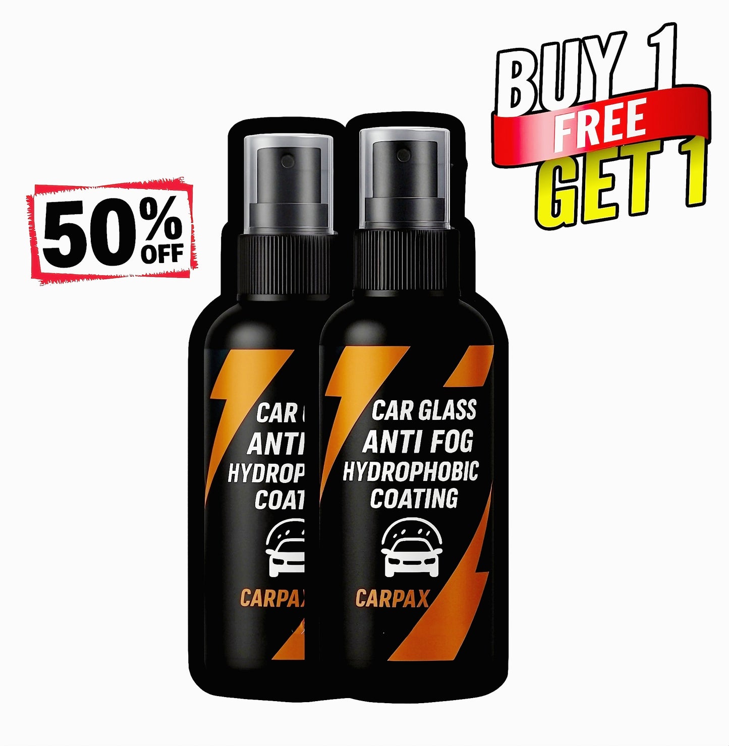 Car Glass Anti- Fog Hydrophobic Coating Jumbo Pack (Buy 1 Get 1 Free)